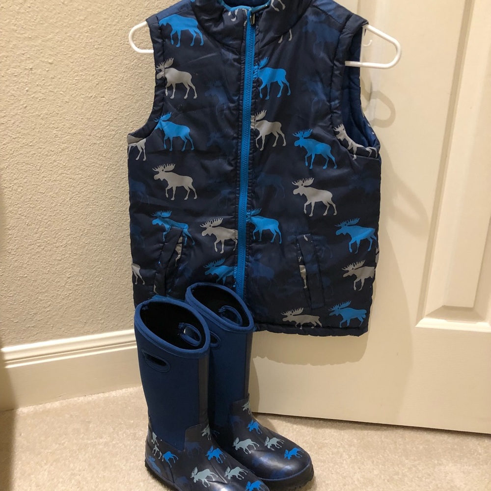 Hatley KIDS Winter Ski Vest & Snow/Rain Boots